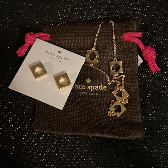 KATE SPADE “HOLE PUNCH SPADE” NECKLACE & EARRINGS - Picture 10 of 10
